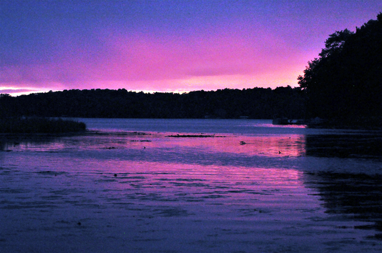 sunset over lake